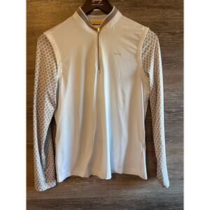 Louis Castel Golf long sleeve White Size Medium 1/4 zipper